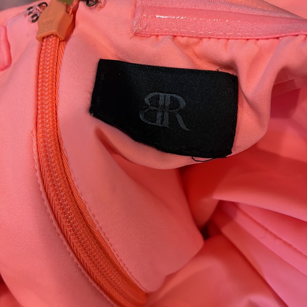 NWOT Banana Republic Monogram Neon Pink Coral Strapless Dress - Picture 5 of 5